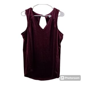 Old Navy Sleeveless Tank Top Blouse Velvet Carbenet Sz Large